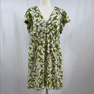 a new day Olive Leaf Print Midi Dress